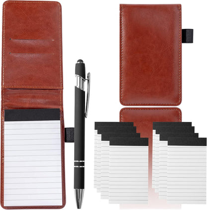 Camelmother 10Pcs Pocket Notepad Holder Set Notebook 3 x 5 Inch With Pen