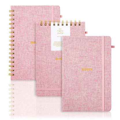 TSFPapier A5 Top Spiral Notebook, Fabric Hardcover College Ruled Journal