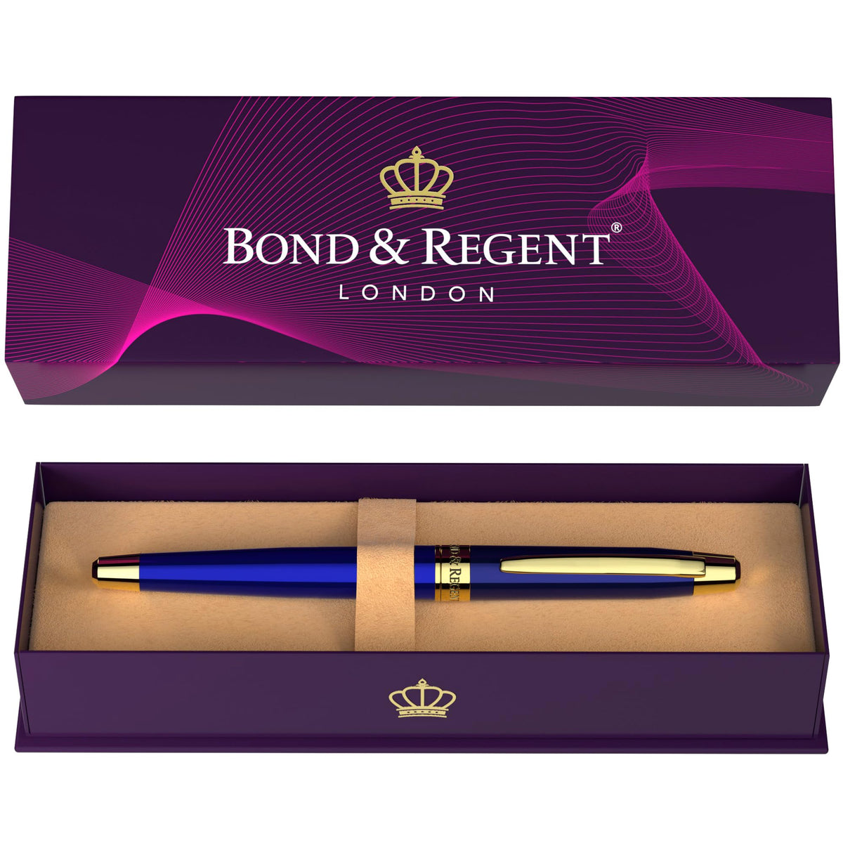 Bond & Regent 24 Karat Gold Luxury Rollerball Pen - Fancy Executive Professional Writing Gift Set for Men & Women, Nice Pens, Gloss Black