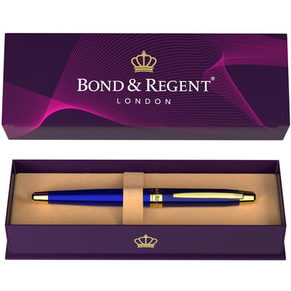 Bond & Regent 24 Karat Gold Luxury Rollerball Pen - Fancy Executive Professional Writing Gift Set for Men & Women, Nice Pens, Gloss Black