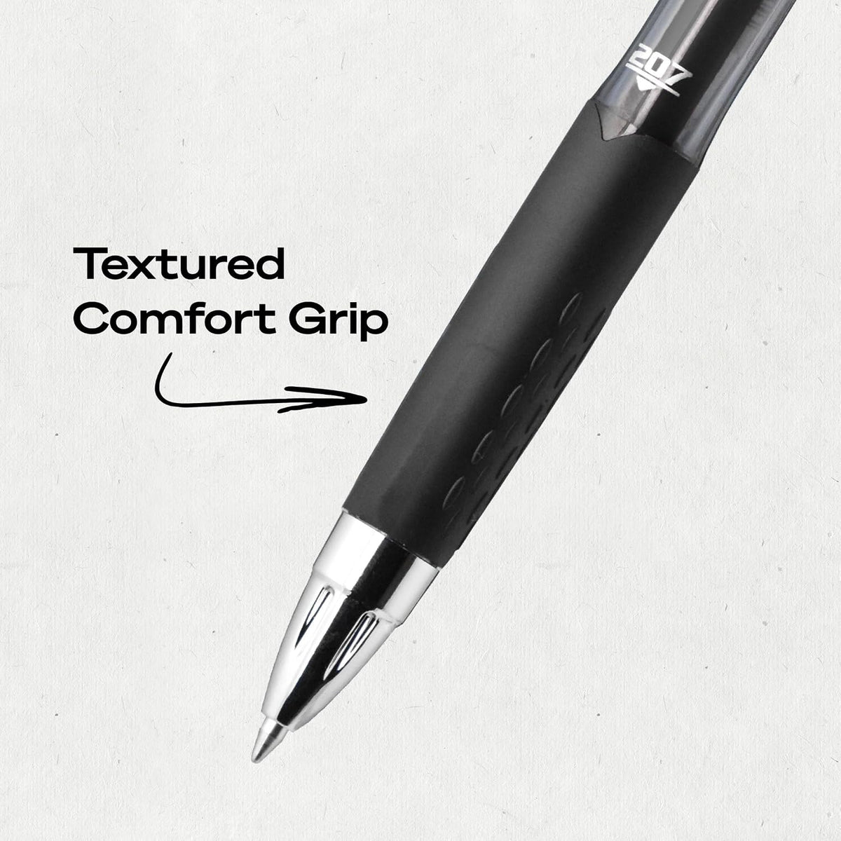 uniball™ 207 Gel Pens, Black Ink, 0.7mm Medium Point, Retractable, 12 Count