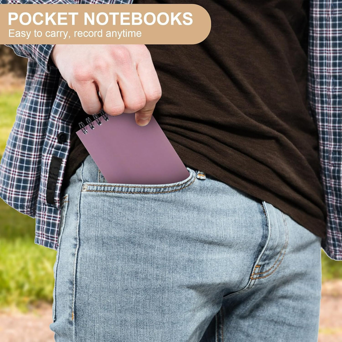 Thboxes 8 Pack Pocket Notebooks, 3 X 5 In Spiral Notepads, Lined