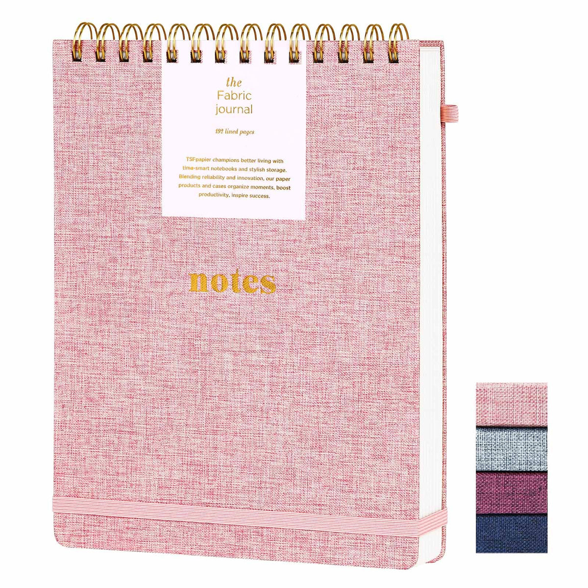 TSFPapier A5 Top Spiral Notebook, Fabric Hardcover College Ruled Journal