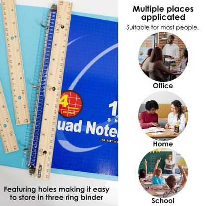 BAZIC Products 12 in Wooden Ruler, Inch & Metric (30 cm)