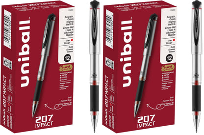 uniball™ 207 Plus+ Gel Pens, Black Ink, 0.7mm Medium Point, 4 Count