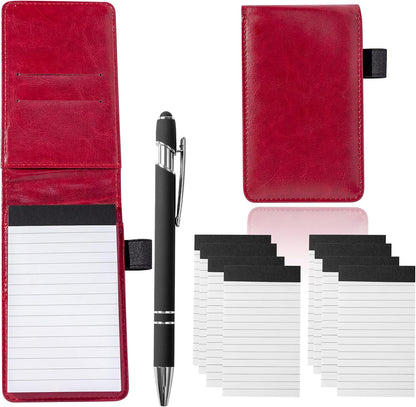 Camelmother 10Pcs Pocket Notepad Holder Set Notebook 3 x 5 Inch With Pen