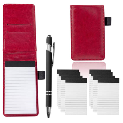 Camelmother 10Pcs Pocket Notepad Holder Set Notebook 3 x 5 Inch With Pen