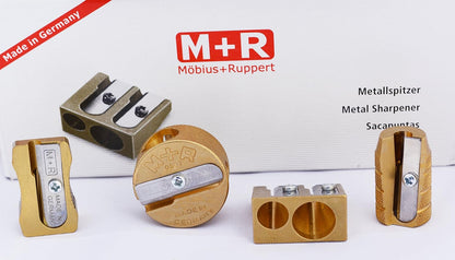 Mobius + Ruppert (M+R) Brass Artists Pencil Sharpener - choose from 4 shapes! Made in Germany - finest in the world! (604 - Bullet/Grenade)