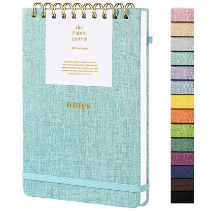 TSFPapier A5 Top Spiral Notebook, Fabric Hardcover College Ruled Journal