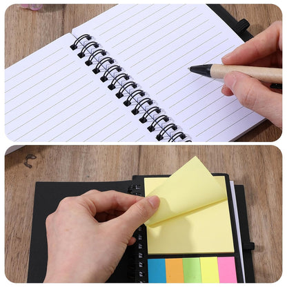 Douaowoc 20 Pack Lined Spiral Notebook Small Notepad and Pen Set Steno Pads Lined Notepad Black Pocket Notebook for Business Office School Supplies