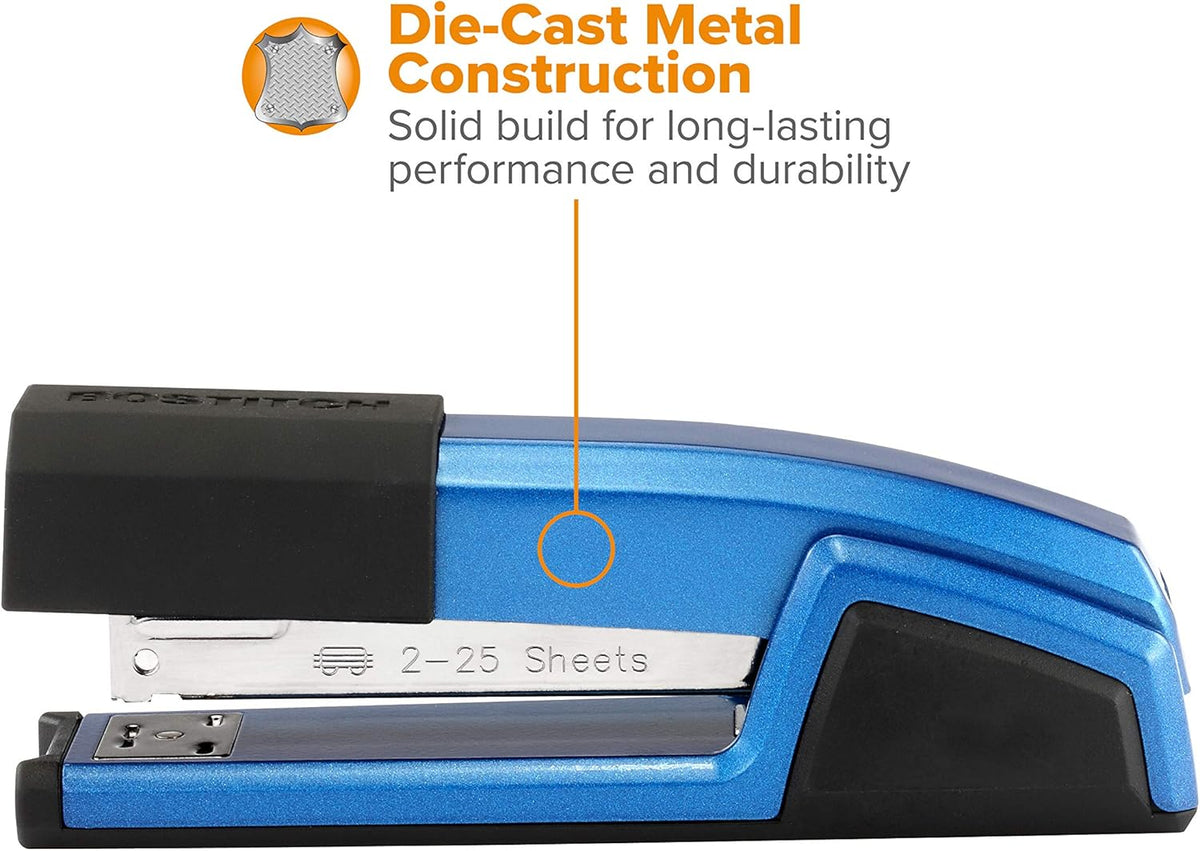 Bostitch Office Epic Metal 3 in 1 Stapler, 25 Sheet Capacity, Includes 210 Staples in Staple Storage Compartment & Integrated Remover,