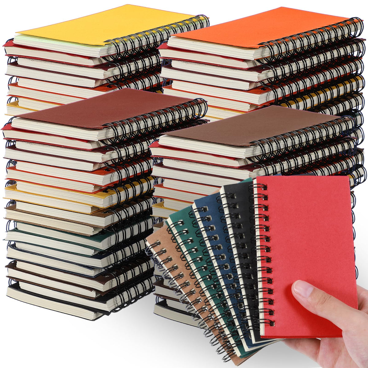 Jutom 18 Pcs Small Spiral Notebook Memo Pad 3x5, Orange