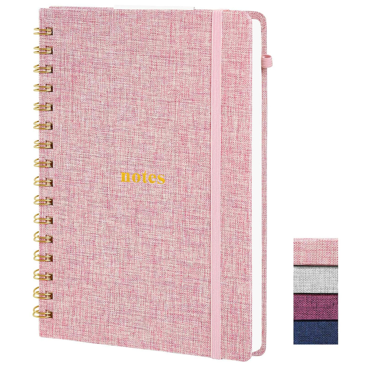 TSFPapier A5 Top Spiral Notebook, Fabric Hardcover College Ruled Journal