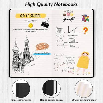 Huhuhero 10 Pack Lined Notebook Journals, College Ruled 5.25"×8.25", Green
