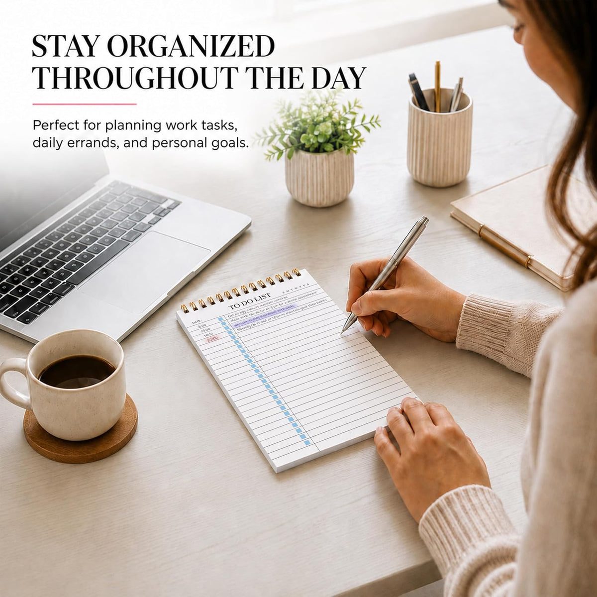 To Do List Notepad 3 Pack, Undated Daily Planner Notepad, A5 (5.5" x 8.3")
