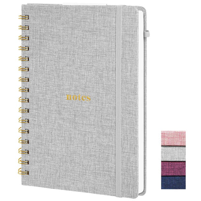 TSFPapier A5 Top Spiral Notebook, Fabric Hardcover College Ruled Journal