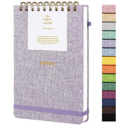 TSFPapier A5 Top Spiral Notebook, Fabric Hardcover College Ruled Journal