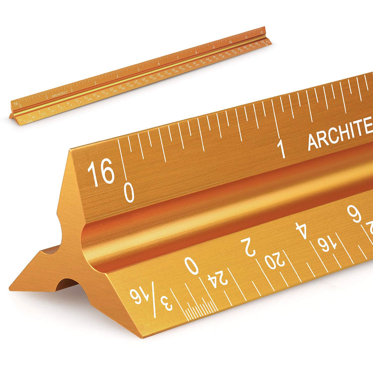 12" Architectural Scale Ruler Triangular Ruler, Color-Coded, 1 Pack