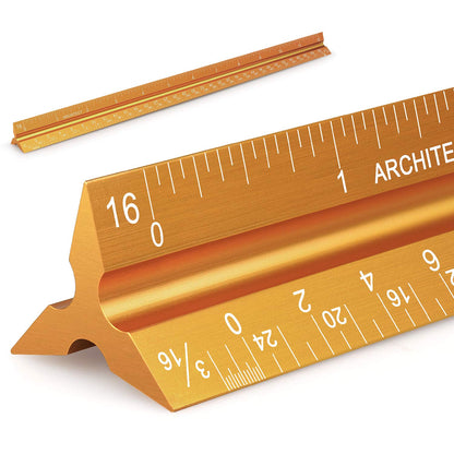 12" Architectural Scale Ruler Triangular Ruler, Color-Coded, 1 Pack