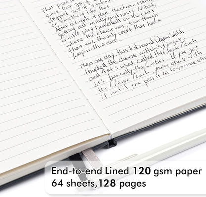 feela 24 Pack Journal Notebook for Work, Business Notebook Bulk Hardcover Lined Writing Journal with Pen Holder for Men Women Note Taking, with 24 Black Pens, 120 GSM, 5.1”x8.3”, A5, Gray