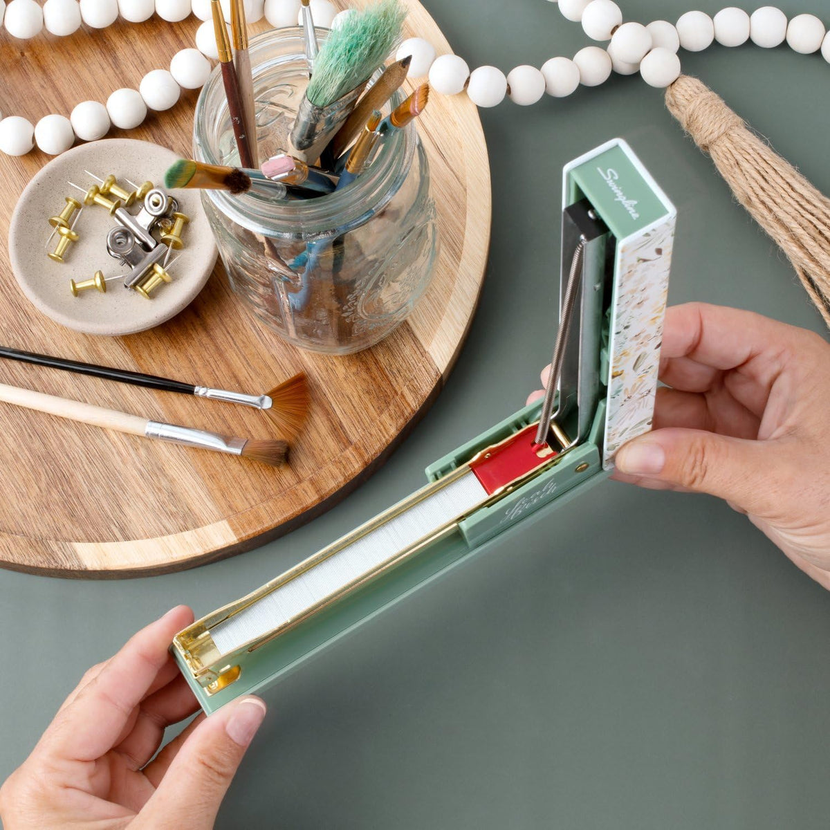 Swingline Stapler by Leah Bisch, 20 Sheet Capacity, Full Strip, Wildflowers, Colorful Fashion Design (S700034)