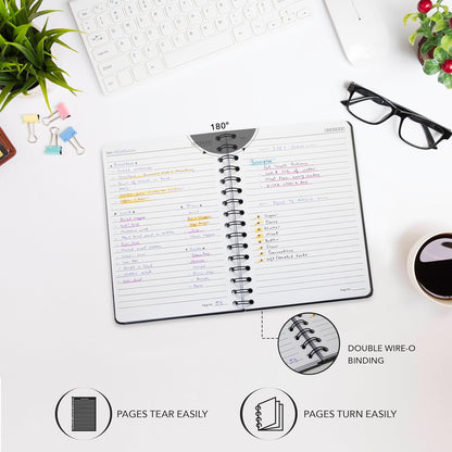 Nextnoid Lined Spiral Notebook Journal For Women & Men - A5(5.8" x 8.3") 170 Pages, Hardcover Notebooks for Work & Note Taking, College Ruled Journals for Writing - Grey