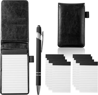 Camelmother 10Pcs Pocket Notepad Holder Set Notebook 3 x 5 Inch With Pen