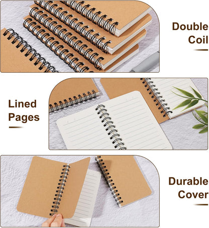 miikoul 60 Pack Spiral Lined Notebooks, 3"×5" 120 Pages for Office Writing