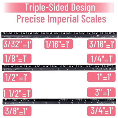 Mr. Pen- 6 Inch Pocket Size Ruler, 2 Pack, Small Architectural Scale