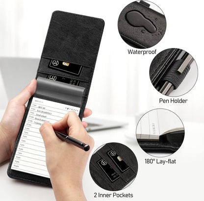 WEMATE Pocket Notebook with Pen, 10 Piece Pocket Notebook Set Brown