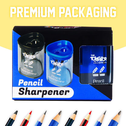 Manual Pencil Sharpener - 2 Pcs Dual Hole Premium Quality Pencil Sharpeners for Standard & Large Sized Pencils - Handheld Pencil Sharpener for Kids, Adults, Artists, Home & Office Uses