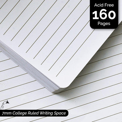 Nextnoid Lined Notebook Journal for Men - 120 GSM Thick Paper - 160 Pages - A5 Hardcover Notebook for Work - Ideal for Writing, Journaling, and Note-Taking (Black)