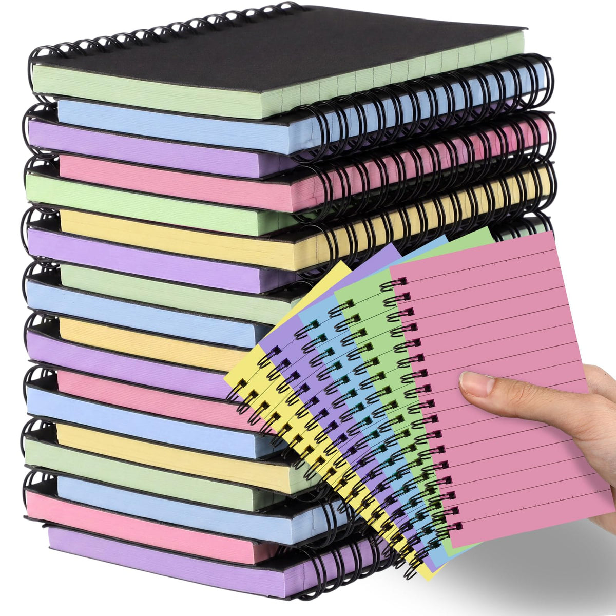 Jutom 18 Pcs Small Spiral Notebook Memo Pad 3x5, Orange