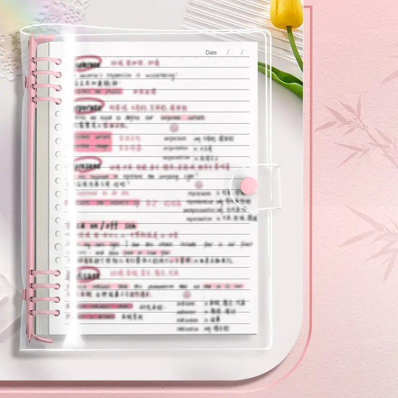 60 Sheets, Refillable Paper, Transparent Loose Leaf Notebook Refillable Binder A5 B5 Clear Cover Capacity Smooth Writing Pages Easy Organize Study Notes Planner, Fill Blank Journal, School Office Supplies Diary Spiral Notebook