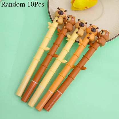 10 Cute Animal Shaped Aesthetic Gel Pens - Fine Writing Instruments Set School Stationery