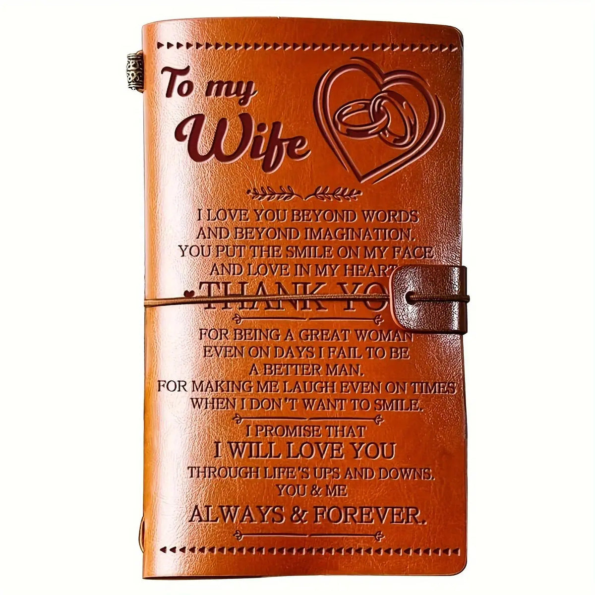 Faux Leather Refillable Journal Notebook - 140-Page Cute Paper Notebook with Heart Motif, Retro Aesthetic Romantic Office Stationery, Gift for Female Adults (Plain Pages),sohochic