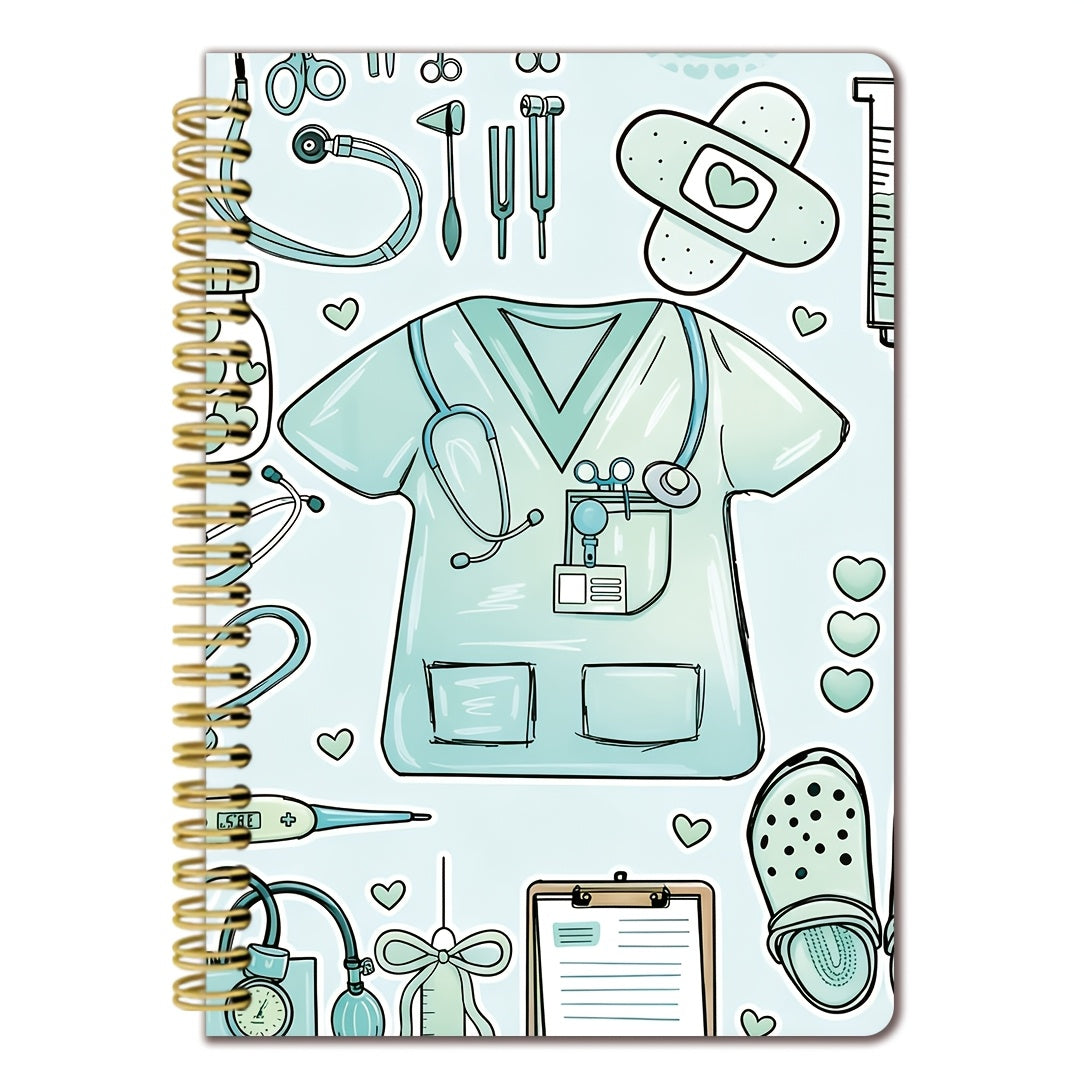 This Notebook Features a Pink Nurse-Themed Cover, Sized 5.5X8.3 Inches, Containing 50 Pages Designed for Smooth Writing, Perfect for Nurses to Document Patient Details. It Makes a Great Gift for Nursing Professionals