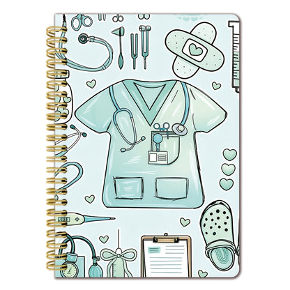 This Notebook Features a Pink Nurse-Themed Cover, Sized 5.5X8.3 Inches, Containing 50 Pages Designed for Smooth Writing, Perfect for Nurses to Document Patient Details. It Makes a Great Gift for Nursing Professionals