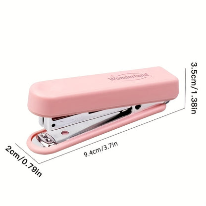 Morandi Color Durable ABS Mini Stapler - Desktop Stapler with 1000 Staples, Effortless Stapling, Compatible with No. 10 Staples, Portable Design