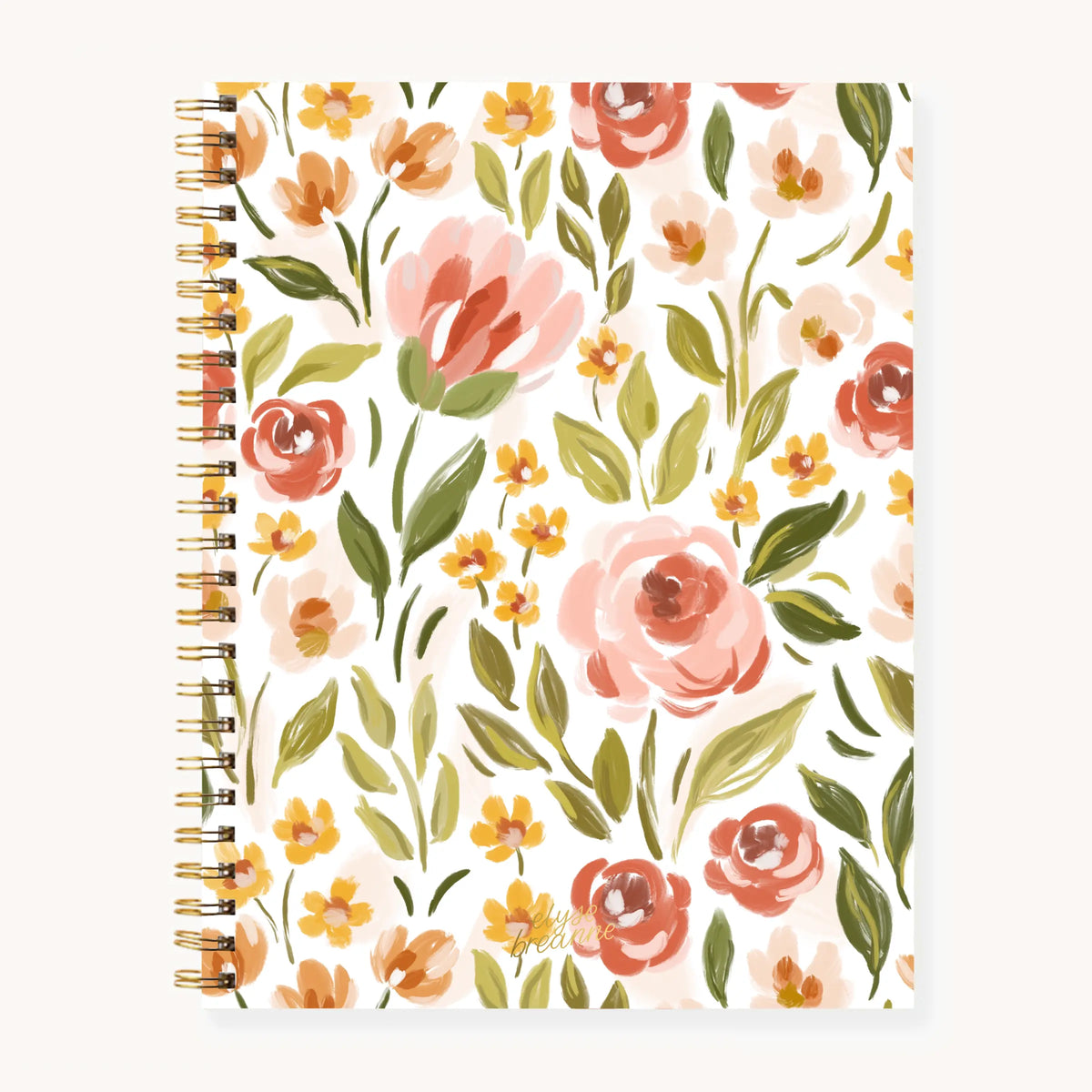 Elyse Breanne Design Spiral Bound Lined Journal - Softcover Writing Notebook, 120 College Ruled Pages, 8.5x11in Soft Touch Cover, Gold Hardware, Recycled Paper, College Office Supplies