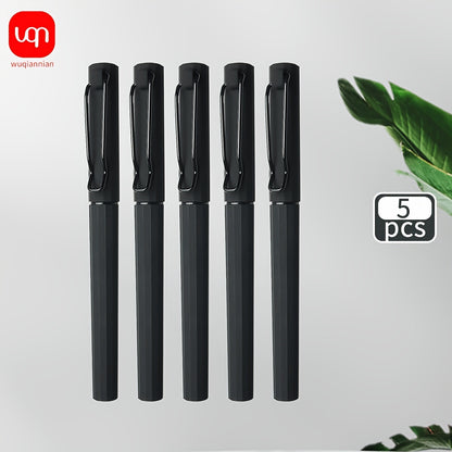 [Gel Pen 0.7mm] WQN) 2/5pcs Gel Pen Minimalist Black Neutral Pens, 0.7mm Nib, New, Business Style, Exam Use, Practice Pen, Writing Pen, Comfortable Grip, Easy To Write, Writing, Smooth And Dry Writing
