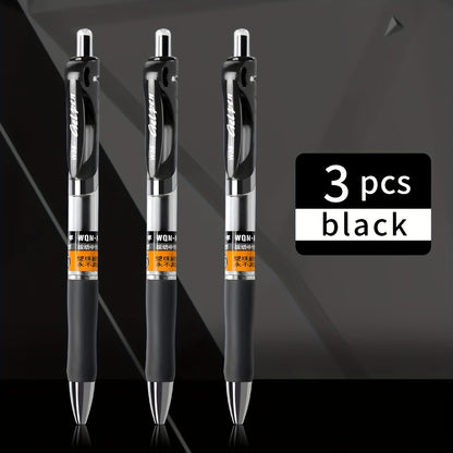 WQN 3/6/12pcs Black Quick  Press Gel Pen 0.5mm Rollerball Pen Black Ink Visible Ink Conference Office Pen Simple Back to School Season