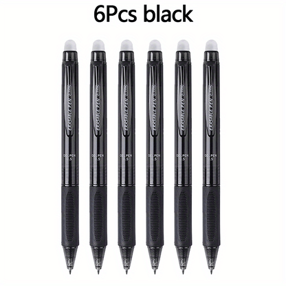 Fine Writing Instruments • 6 Plastic Erasable Pens • 0.5Mm Pointed Needle • Plastic Grip Design for Improved Grip Comfort • 6 Colours to Choose From • Easy to Erase Water Pen for Drawing Writing • Student Stationery • Back to School Supplies