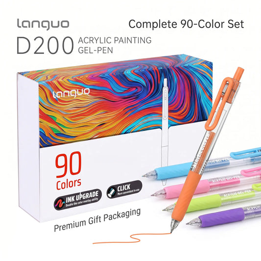 Languo Assorted Colored Gel Pens Set (36/54/72/90 Count) - Click Mechanic, Quick Dry Ink, No-Bleed, Ghosting Resistance, Ergonomic TPR Soft Grip, Permanent Markers Set Pens & Refills, Art Drawing DIY Crafts Supplies for Office Students, Study Stationery