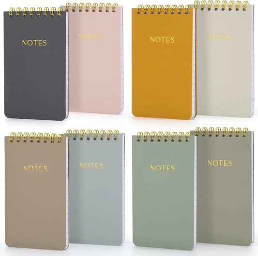 Women's Aesthetic Pocket Notebooks Set of 8, 3x5 in Palm-Sized Double-Wired Bound Lined Notepads, Truly Gorgeous in Modern Colors, Color-Coded, Super Neat & Convenient, Ideal for School, Boosting Productivity, Staying Organized & On Top of Things, Spiral