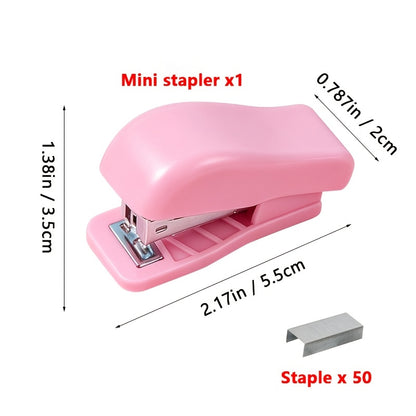 [2pcs Cartoon Mini Stapler Set] 2pcs Cartoon Mini Stapler Set, Portable Mini Stapler Set, Small Office Stapler
