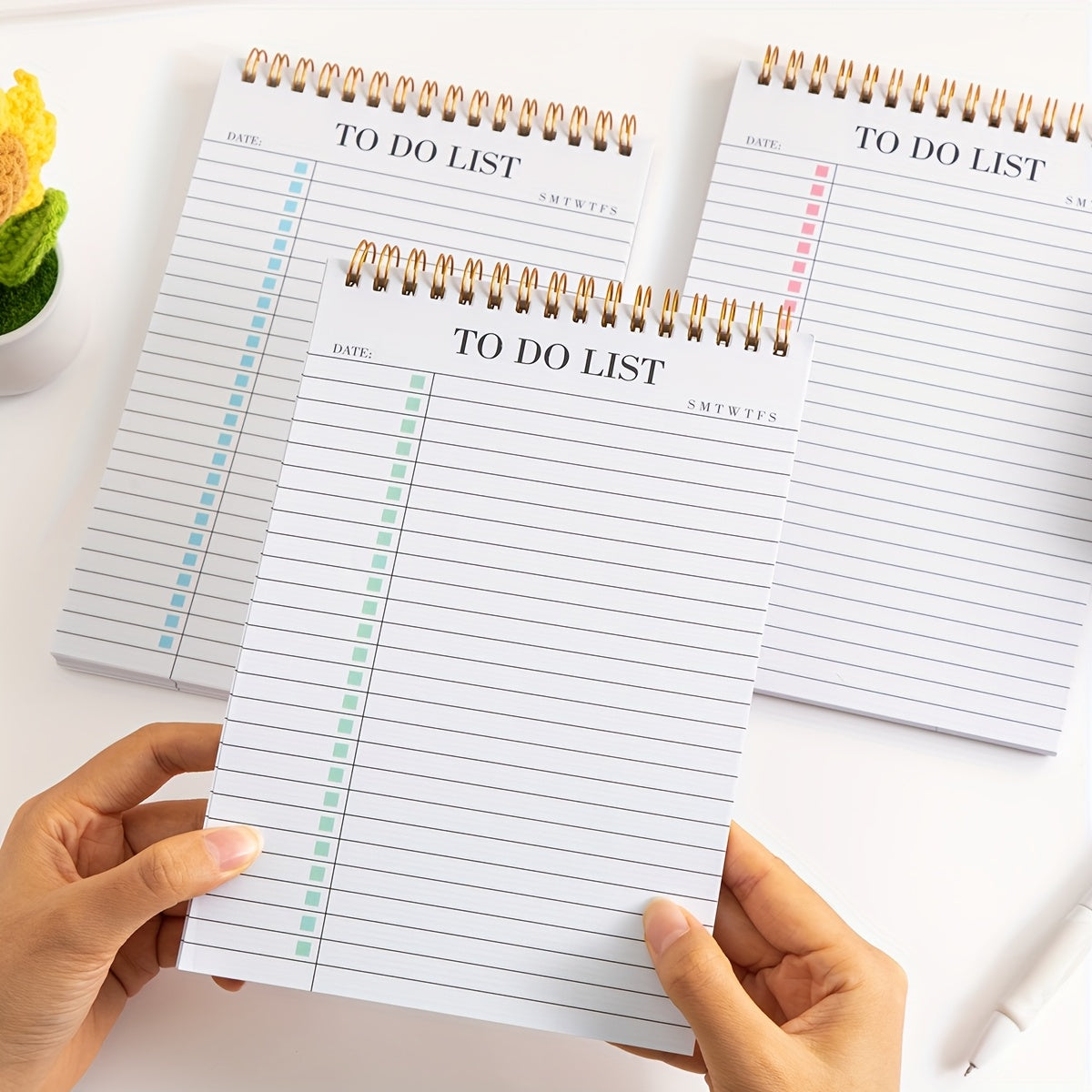 Office Supplies to Do List Notepad, Undated Daily Planner Notepad with to Do List Notebook Checklist Planner Spiral Cover Notepad for School Planner, 52 Sheets, 5.71"*8.66" A5 Size
