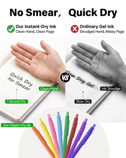 8Pcs Dopamine Colors Gel Pens - 0.5mm Fine Tip CS Twin-Ball Quick Dry Smooth Write, Rubber Grip Cute Aesthetic Fidget Clip Pens, Student Office Stationery Supplies, Back to School Must Haves
