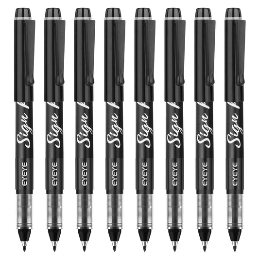 EYEYE 8-Pack Colored Sign Pens (1.0mm Fiber Nib、0.6mm Line) - Liquid Ink, Quick Dry, Smooth Writing Pens for Journaling, Planning, Office & Daily Use, Perfect for College Students，Teacher Gifts