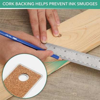 Mr. Pen- Metal Ruler with Non-Slip Cork Back, 12 Inch